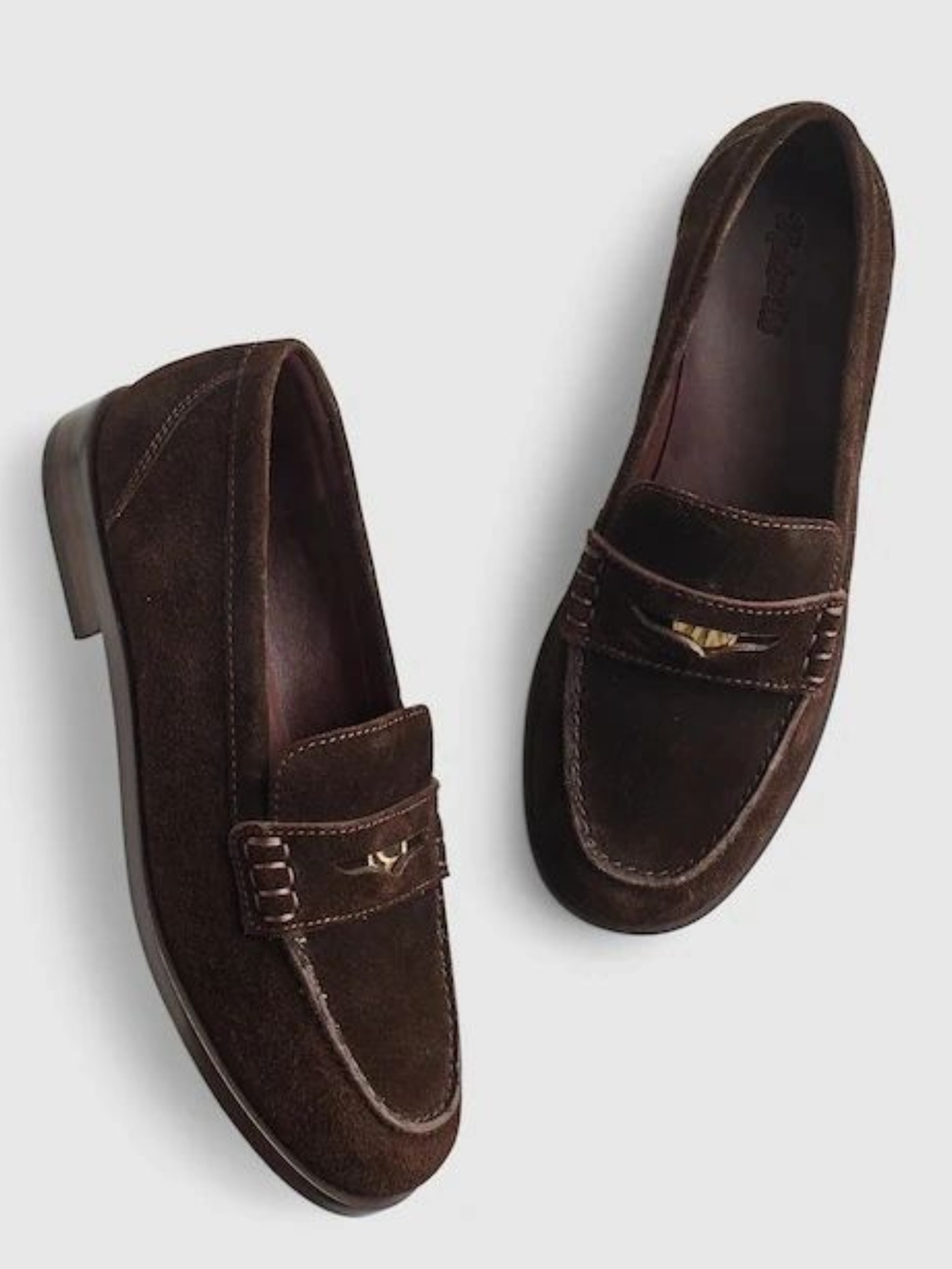 Madewell The Grayson Penny Loafer in Suede Dark Carob 7
